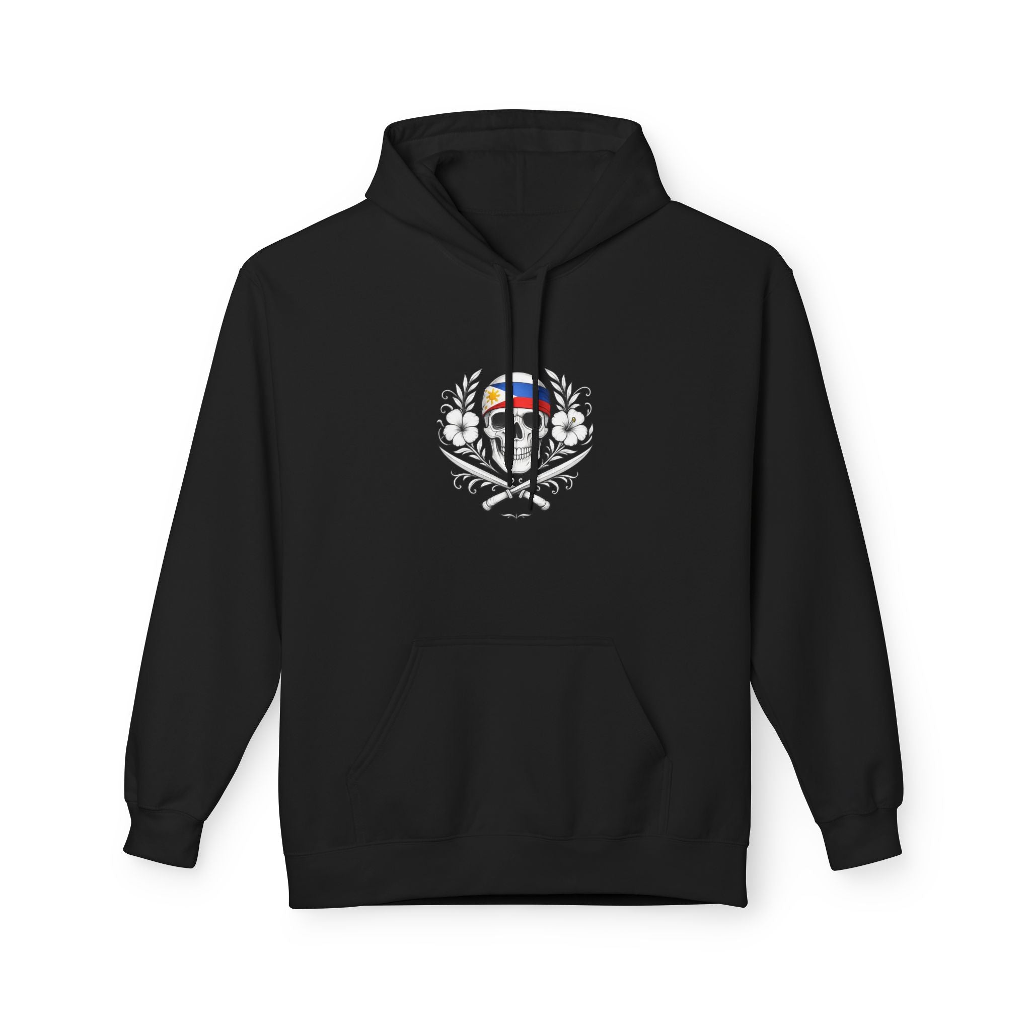 Philippine Flag Skull Hoodie Front | Filipino Heritage Streetwear | Sinawali