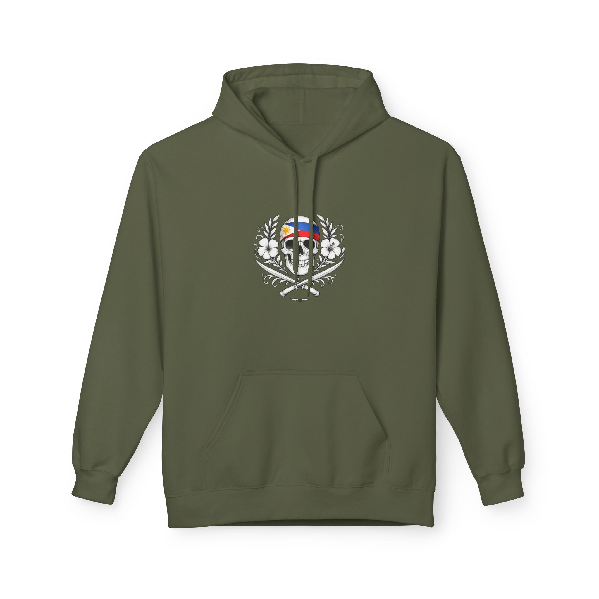 Philippine Flag Skull Hoodie Front | Filipino Heritage Streetwear | Sinawali