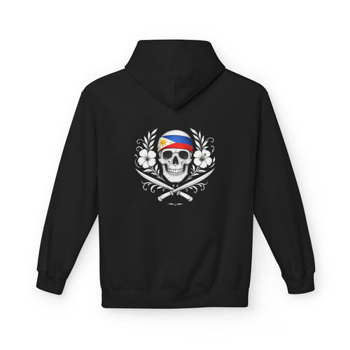Philippine Flag Skull Hoodie Back | Filipino Heritage Streetwear | Sinawali