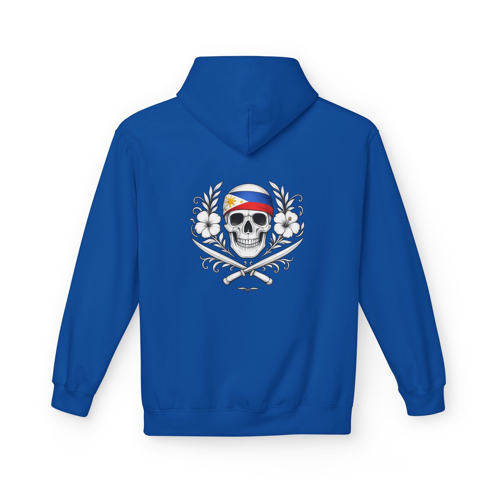 Philippine Flag Skull Hoodie Back | Filipino Heritage Streetwear | Sinawali
